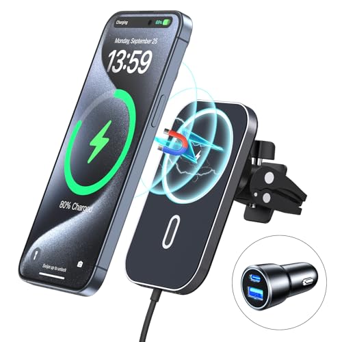Mukiya adjustable magnetic phone charger for your car (for iPhone users)