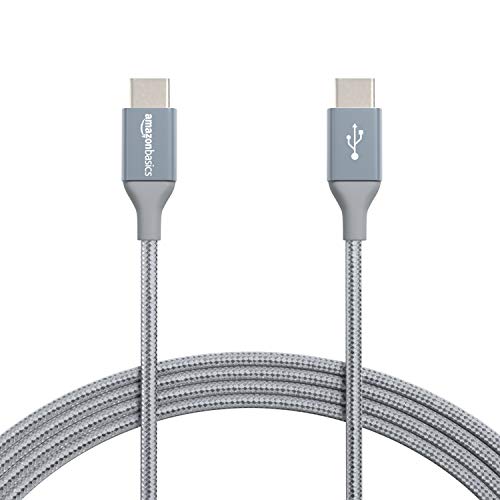 Amazon Basics 10 foot nylon USB-C to USB-C 2.0 fast charging cable